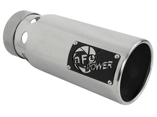 aFe SATURN 4S 4in SS Intercooled Exhaust Tip - Polished 4in In x 5in Out x 12in L Bolt-On aFe Tips