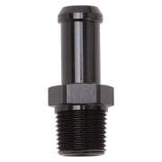Edelbrock Hose End Straight 3/8In NPT to 1/2In Barb Black Anodize Edelbrock Fittings
