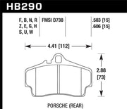 Hawk 97-99 Porsche Boxster 2.5L Base 4 Piston Caliper Rear ER-1 Brake Pads Hawk Performance Brake Pads - Racing