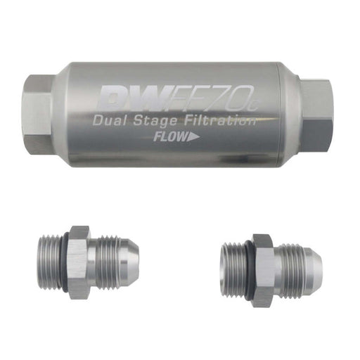 DeatschWerks 8AN 10 Micron 70mm Compact In-Line Fuel Filter Kit DeatschWerks Fuel Filters