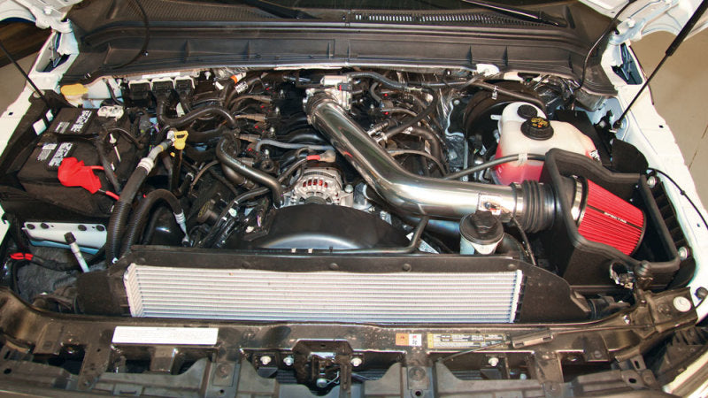 Spectre 11-14 Ford F250/350 V8-6.2L F/I Air Intake Kit - Polished w/Red Filter Spectre Cold Air Intakes