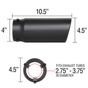 Spectre Exhaust Tip 4-1/2in. OD / Slant - Black Spectre Tips