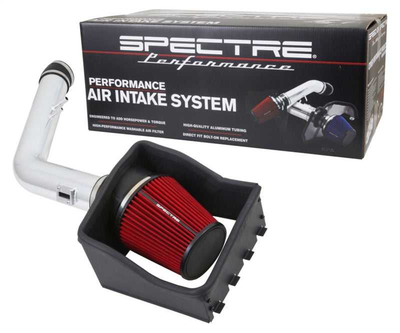 Spectre 11-14 Ford F250/350 V8-6.2L F/I Air Intake Kit - Polished w/Red Filter Spectre Cold Air Intakes