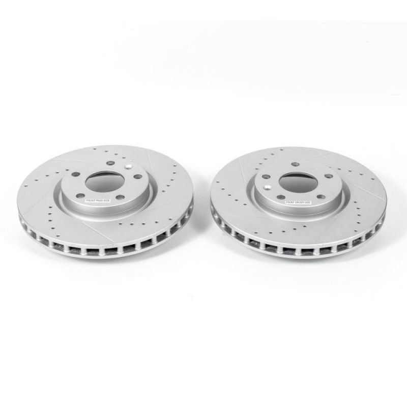 Power Stop 14-19 Chevrolet Corvette Front Evolution Drilled & Slotted Rotors - Pair PowerStop Brake Rotors - Slot & Drilled