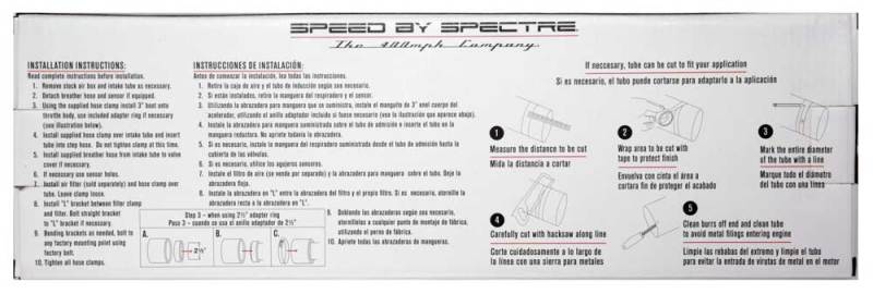 Spectre Universal Intake Tube Kit 3in. - Aluminum - Black Spectre Aluminum Tubing