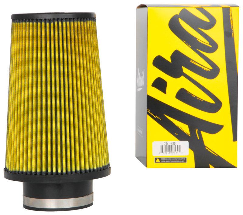 Airaid Universal Air Filter - Cone 3-1/2in Flange x 6in Base x 4-5/8in Top x 9in Height - Synthaflow Airaid Air Filters - Universal Fit