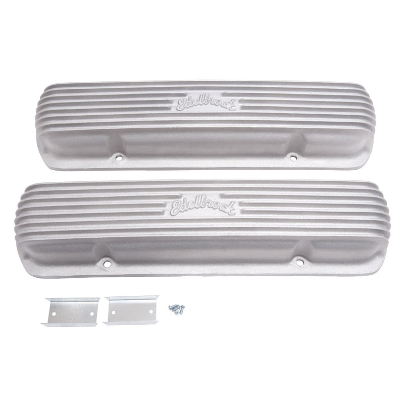 Edelbrock Valve Cover Classic Series Pontiac 1962-1979 301-455 CI V8 Satin Edelbrock Valve Covers
