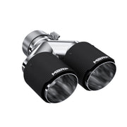 MBRP 3in ID / Dual 4in OD Out Staggered L 9.37in / R 9.87in Dual Wall Carbon Fiber Univ Exhaust Tip MBRP Tips
