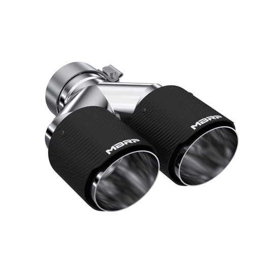 MBRP 3in ID / Dual 4in OD Out Staggered L 9.37in / R 9.87in Dual Wall Carbon Fiber Univ Exhaust Tip MBRP Tips