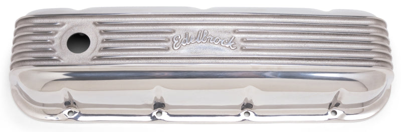 Edelbrock Valve Cover Classic Series Chevrolet 1965 and Later 396-502 V8 Polshed Edelbrock Valve Covers