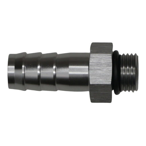 DeatschWerks 6AN ORB Male to 1/2in Male Triple Barb Fitting (Incl O-Ring) - Anodized DW Titanium DeatschWerks Fittings