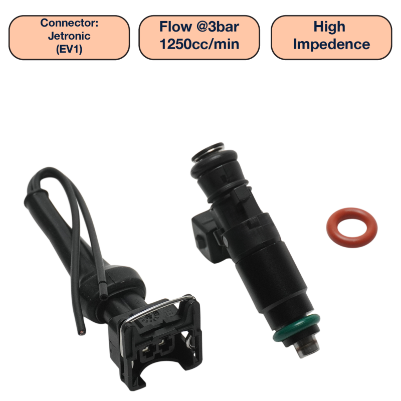 DeatschWerks Universal 1250cc Single Fuel Injector / 48mm Length / 14mm O-Ring Seals DeatschWerks Fuel Injectors - Single