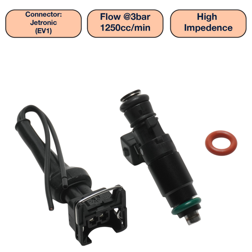 DeatschWerks Universal 1250cc Single Fuel Injector / 48mm Length / 14mm O-Ring Seals DeatschWerks Fuel Injectors - Single