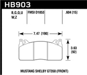 Hawk 15-17 Ford Mustang Shelby GT350/GT350R Performance Ceramic Front Brake Pads Hawk Performance Brake Pads - Performance