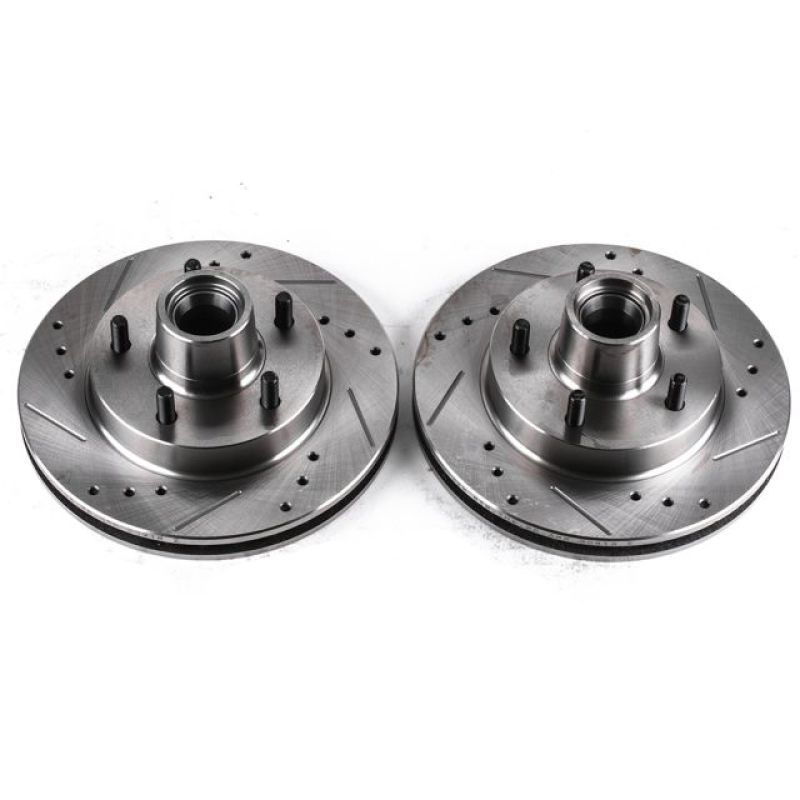 Power Stop 82-87 Buick Regal Front Evolution Drilled & Slotted Rotors - Pair PowerStop Brake Rotors - Slot & Drilled
