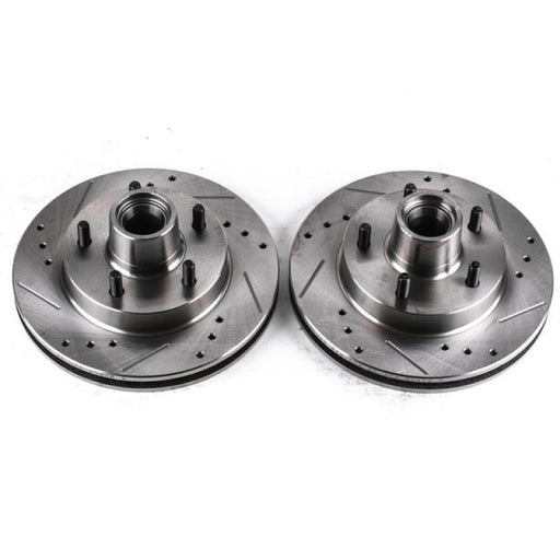 Power Stop 82-87 Buick Regal Front Evolution Drilled & Slotted Rotors - Pair PowerStop Brake Rotors - Slot & Drilled