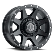 ICON Rebound 17x8.5 8x170 6mm Offset 5in BS 125mm Bore Satin Black Wheel ICON Wheels - Cast