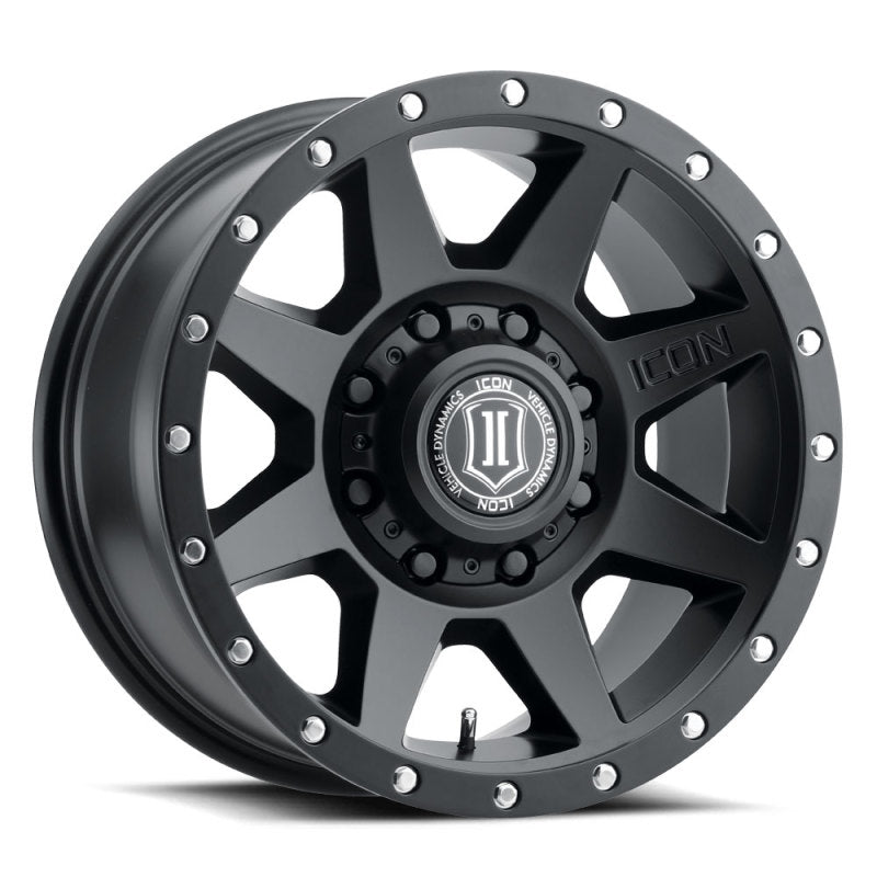 ICON Rebound 17x8.5 8x170 6mm Offset 5in BS 125mm Bore Satin Black Wheel ICON Wheels - Cast