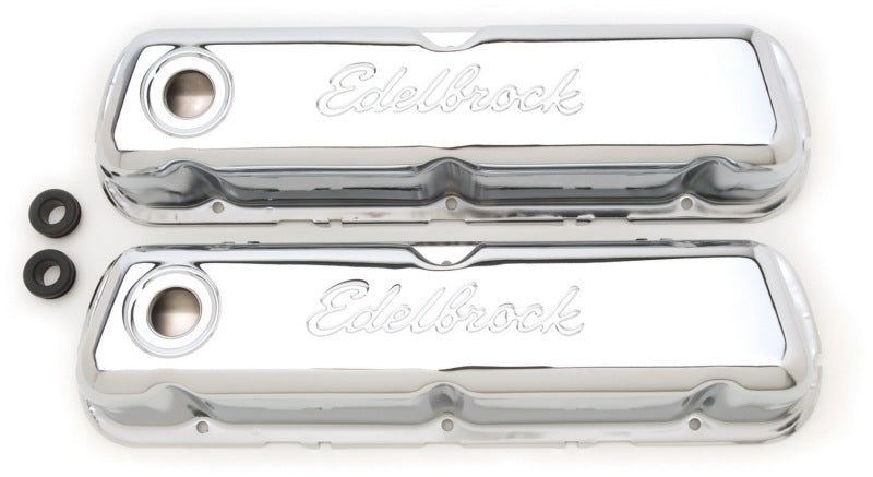 Edelbrock Valve Cover Signature Series Ford 260-289-302-351W CI V8 Chrome Edelbrock Valve Covers