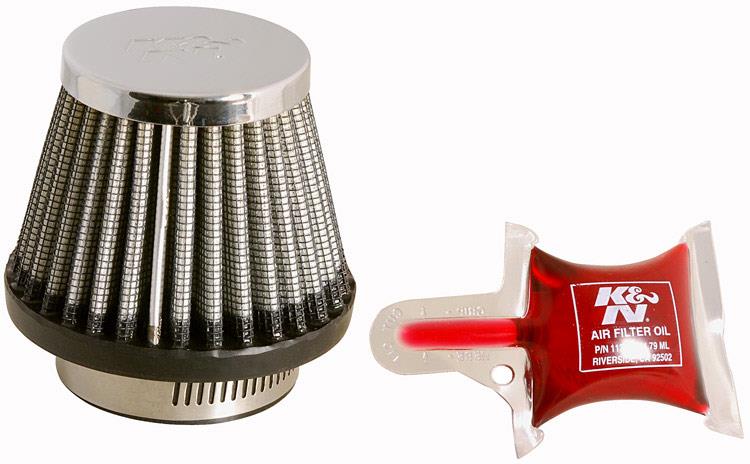 K&N Universal Chrome Filter - Round Tapered - 3in Base OD x 2in Top OD x 2.375in H K&N Engineering Air Filters - Universal Fit