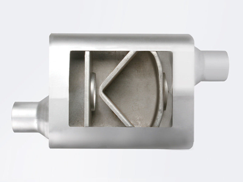 aFe Scorpion Replacement Alum Steel Muffler 2-1/2in In/Out Baffled Offset/Offset 13inL x10inW x4inH aFe Catback
