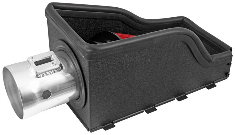 Spectre 11-14 Ford F-Series SD V8-6.7L DSL Air Intake Kit - Polished w/Red Filter Spectre Cold Air Intakes