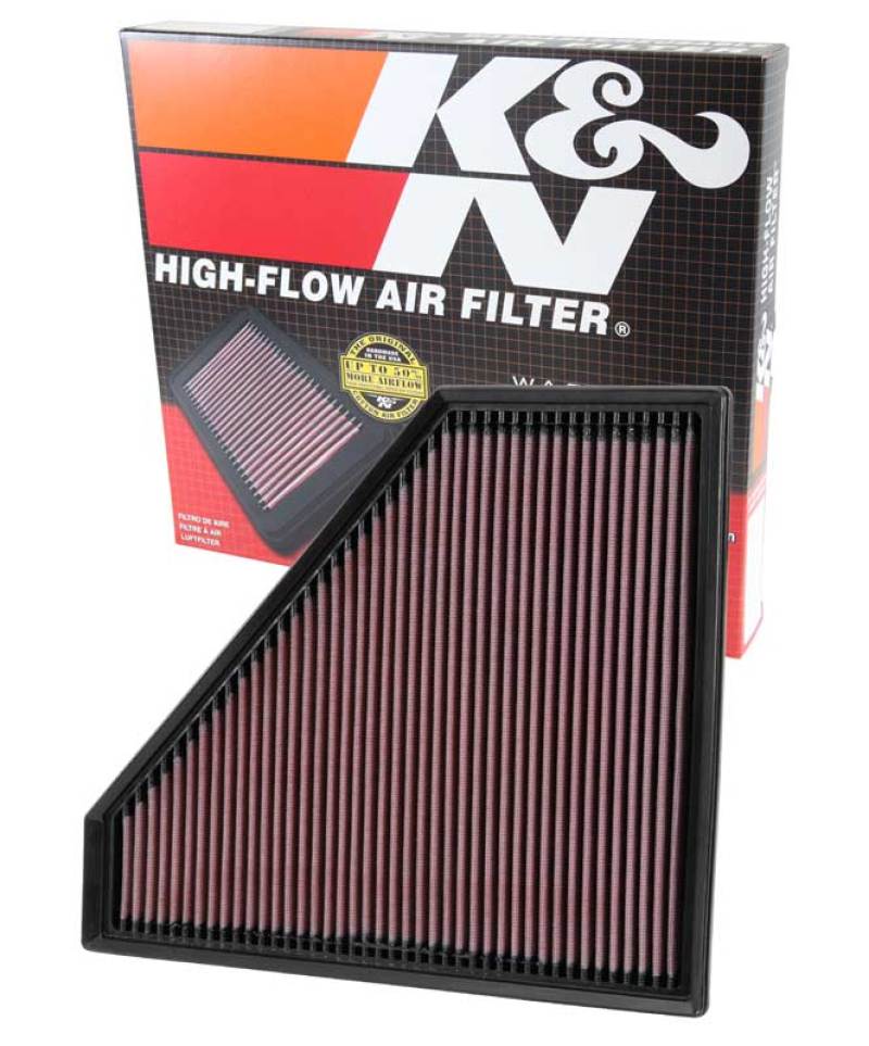 K&N Replacement Panel Air Filter 12.313in OS L x 10.313in OS W x 1.188in H for 13-14 Cadillac ATS K&N Engineering Air Filters - Drop In