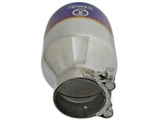 aFe Takeda 304 Stainless Steel Clamp-On Exhaust Tip 2.5in. Inlet / 4.5in. Outlet - Blue Flame aFe Tips