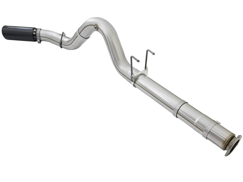 aFe ATLAS 5in DPF-Back Alum Steel Exhaust System w/Black Tip 2017 Ford Diesel Trucks V8-6.7L (td) aFe DPF Back