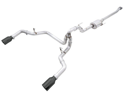 AWE 0FG 21+ Ford F150 Dual Split Rear Cat-Back Exhaust- 5in Diamond Black Tips AWE Tuning EXHAUST-Catback