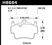 Hawk Porsche 911 ER-1 Endurance Racing Brake Pads (Works with Iron/Metal Rotors) Hawk Performance Brake Pads - Racing