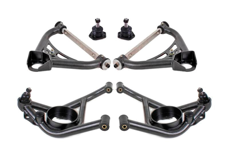 BMR 70-81 GM F-Body / 75-79 GM X-Body Non-Adjustable A-Arm Kit - Black Hammertone BMR Suspension Control Arms