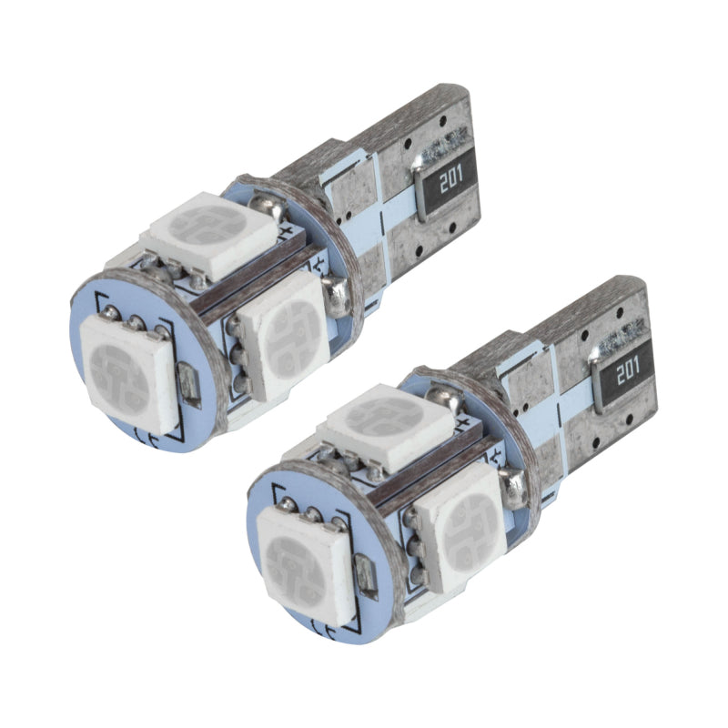 Oracle T10 5 LED 3 Chip SMD Bulbs (Pair) - Red