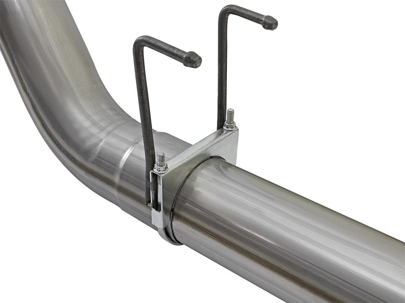 aFe Large Bore-HD 5in DPF Back 409 SS Exhaust System w/Black Tip 2017 Ford Diesel Trucks V8 6.7L(td) aFe DPF Back