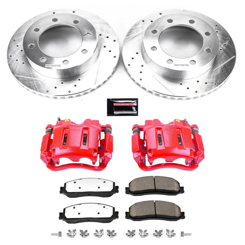 Power Stop 2012 Ford F-350 Super Duty Front Z36 Truck & Tow Brake Kit w/Calipers PowerStop Brake Calipers - Perf