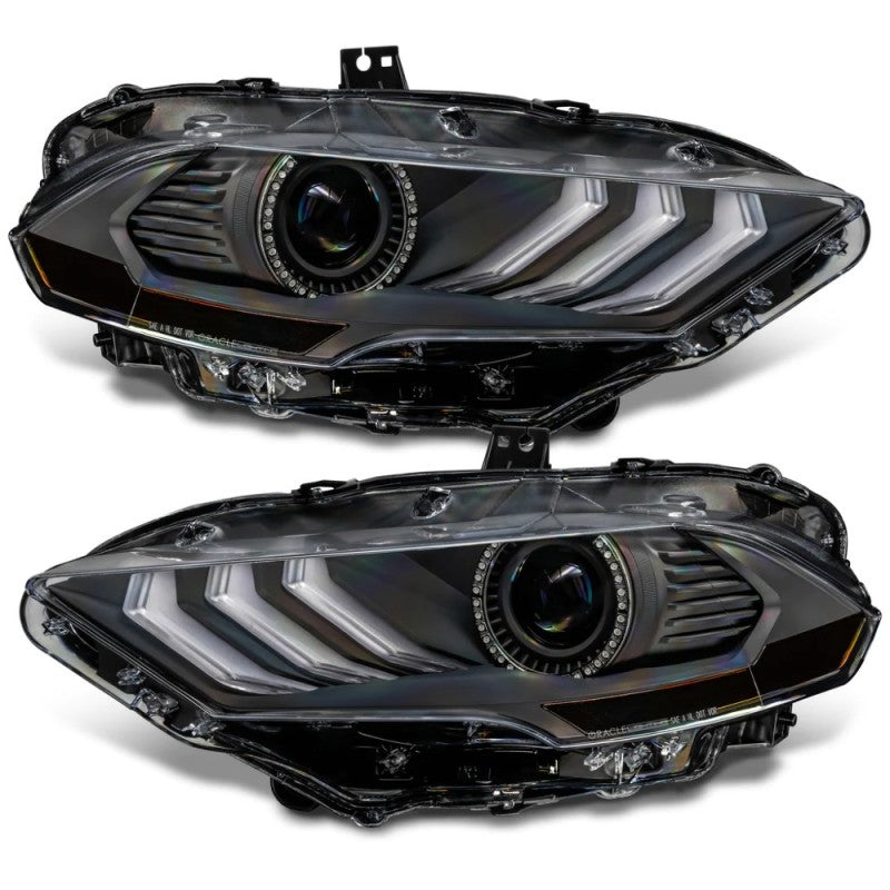 Oracle Lighting 18-23 Ford Mustang Dynamic ColorSHIFT LED Headlights - Black Series ORACLE Lighting Headlights
