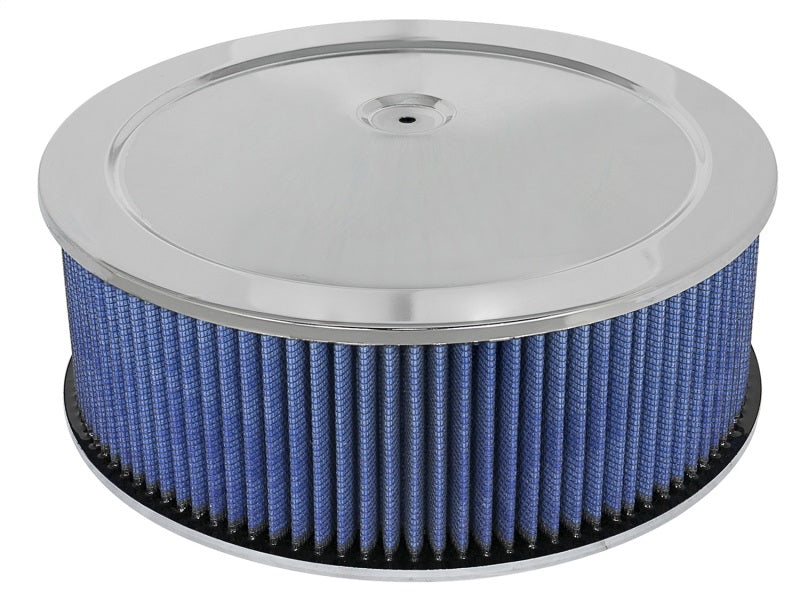 aFe MagnumFLOW Air Filters Round Racing P5R A/F Chrome Assy 14x5: Blk/Blue E/M aFe Air Filters - Universal Fit