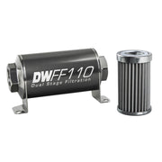 DeatschWerks Stainless Steel 10AN 100 Micron Universal Inline Fuel Filter Housing Kit (110mm) DeatschWerks Fuel Filters