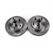 Power Stop 86-93 Ford E-150 Front Evolution Drilled & Slotted Rotors - Pair PowerStop Brake Rotors - Slot & Drilled