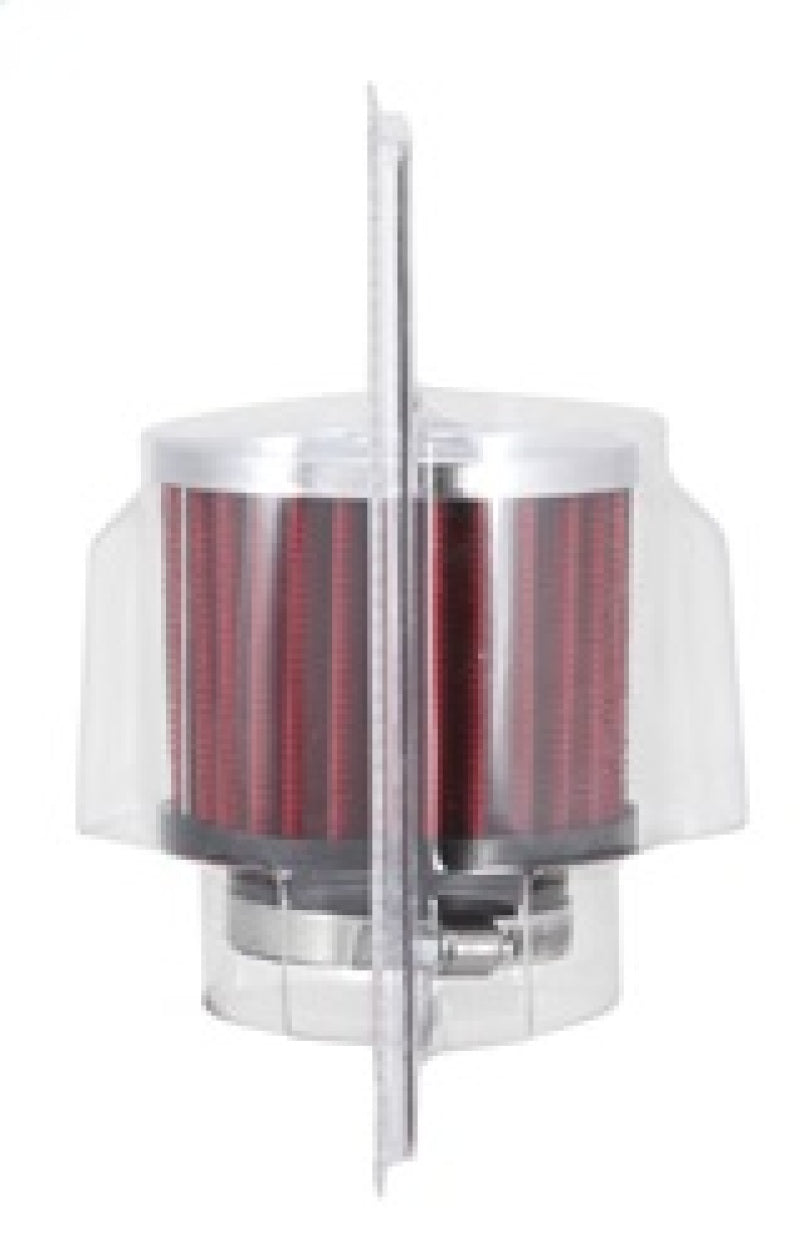 K&N 1.75in Flange ID x 3in OD x 2.5in H Chrome Finish Rubber Base Crankcase Vent Filter K&N Engineering Air Filters - Universal Fit