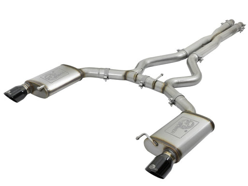 aFe MACHForce XP 3in 304 SS Cat-Back Exhausts w/ Black Tips 15-17 Ford Mustang GT V8-5.0L/V6-3.7L aFe Catback