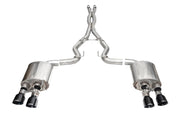 Corsa 24+ Ford Mustang Dark Horse 5.0L 3in Dual Rear Cat-Back w/Twin 4.5in Black PVD Slash Tips CORSA Performance Catback