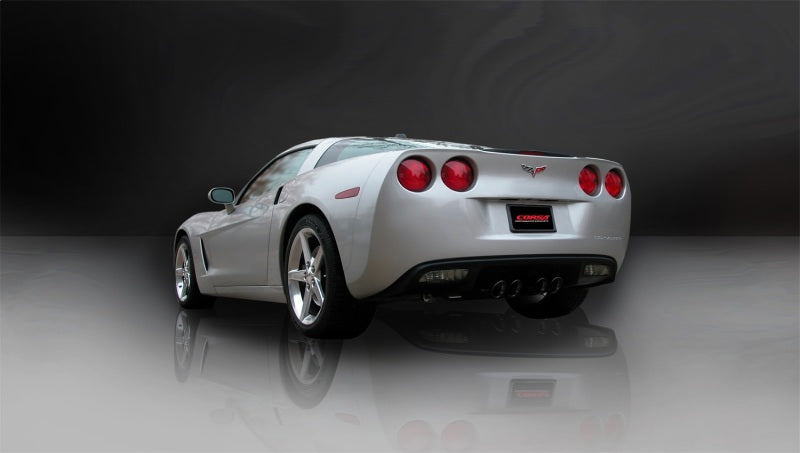 Corsa 07-08 Corvette 2.5in. Sport Series Cat-Back Dual Rear Exit with Twin 3.5in. BLK PVD Tips CORSA Performance Axle Back