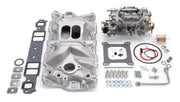 Edelbrock Manifold And Carb Kit Performer Eps Small Block Chevrolet 1957-1986 Natural Finish Edelbrock Intake Manifolds