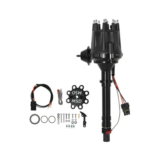 Black Chevy V8 w/Internal Module Distributor 83603 MSD Autoparts