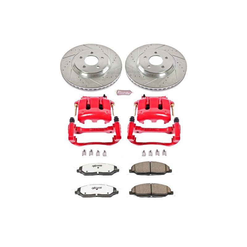 Power Stop 05-10 Ford Mustang Front Z26 Street Warrior Brake Kit w/Calipers PowerStop Brake Kits - Performance D&S