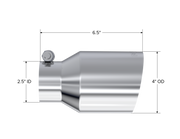 MBRP Universal T304 SS Tip 4in OD/2.5in Inlet/6.5in L MBRP Tips