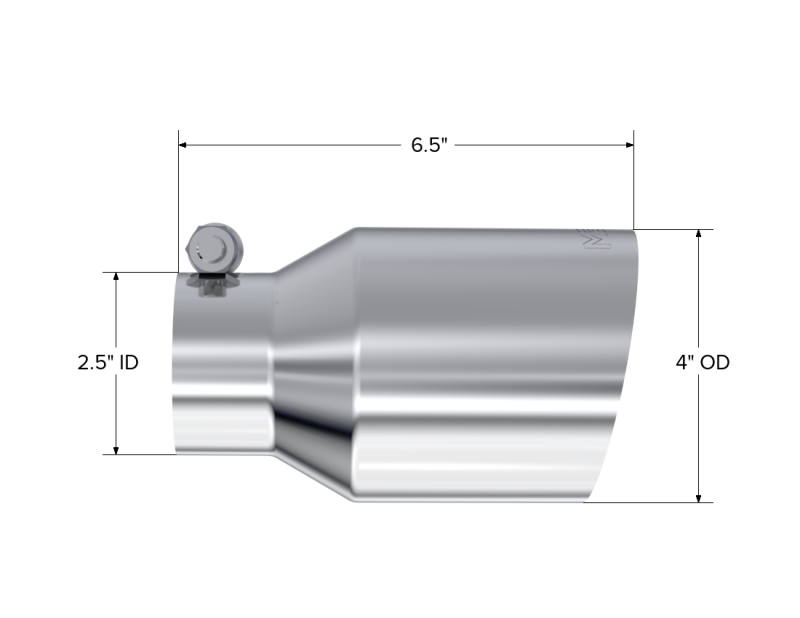 MBRP Universal T304 SS Tip 4in OD/2.5in Inlet/6.5in L MBRP Tips