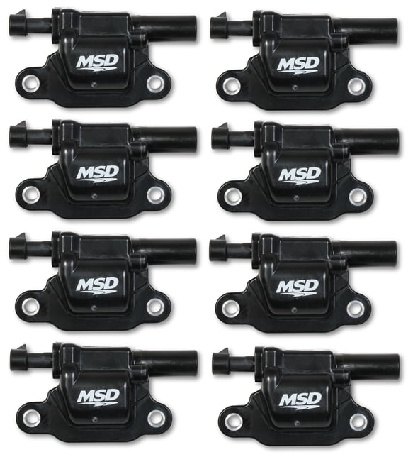 MSD Ignition Coil - Blaster Series - Gen V GDI Engine - Black - 8-Pack - Square 826683 MSD Autoparts