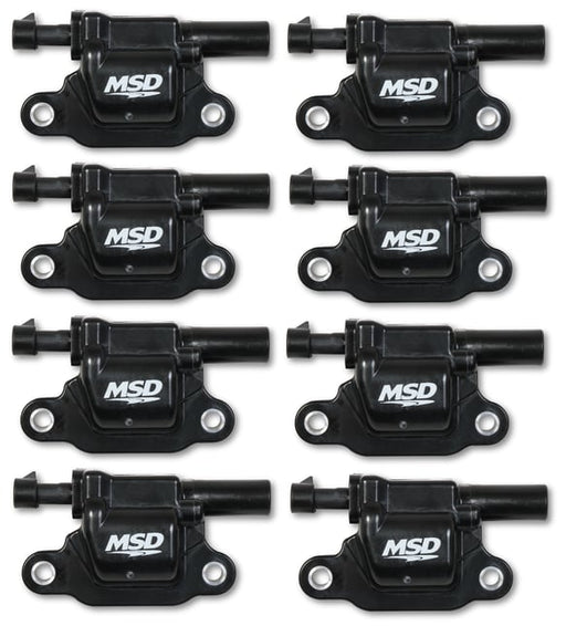 MSD Ignition Coil - Blaster Series - Gen V GDI Engine - Black - 8-Pack - Square 826683 MSD Autoparts
